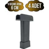 DS Yapı U Geçme Gri Plastik Ayarlı Ayak Mobilya Masa ve Dolap Ayağı(Gri)(6cm - 10CM) - 6cm - 4 ADET