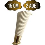 DS Yapı Yatay Desenli 15CM Krem Plastik Ayak Mobilya Masa ve Dolap Ayağı(Krem ALTIN)(15CM) - 15cm - 2 ADET