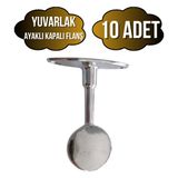 DS Yapı Yuvarlak Ayaklı Kapalı Askı Borusu Flanşı Mobilya Yuvarlak Boru Flanşı(Metal)(Boru ÇAPI:25MM) - Krom - KROM - 10 ADET