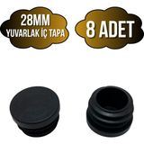 DS Yapı Yuvarlak Demir Profil Iç Tapa Geçme Plastik Ayak Geçme Koruma PLASTIĞI(28MM)(SİYAH) - Siyah - SİYAH - 8 ADET
