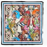 Dscarf Stilist Kadın Şal %100 Polyester Renkli Çiçek Desenli Günlük ve Özel Gün Kullanımına Uygun