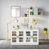 DSD204-C-Beyaz 4 Kapaklı Camlı Dosya Dolabı