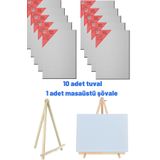 DSH Doğal Seramik Hamuru 10 Adet Tuval, Resim Tuvali Seti, Tual Ve Şövale, Ressam Tuval Şövalye Seti