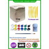 DSH Doğal Seramik Hamuru 2 kg Seramik Hamuru Seti, Kil Çamuru, oyun hamuru seti, havayla kuruyan kil çamur seramik