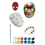 DSH Doğal Seramik Hamuru 3 Adet Karton Maske Boyama Faaliyeti, Resim Başlangıç Seti, 3erli Set, Maske Boyama Seti karışık