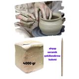 DSH Doğal Seramik Hamuru 4000 gr Seramik Hamuru Kil Çamuru, Beyaz Oyun Hamuru Seti 4 Kg Ebeşuar beyaz