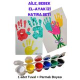 DSH Doğal Seramik Hamuru Bebek El Ayak Izi - Aile El Ağacı - Aile El Hatırası - Resim Başlangıç Seti- Tuval (TUAL) Seti Renkli