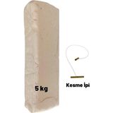 DSH Doğal Seramik Hamuru Beyaz Seramik Hamuru, Doğal Kil Çamuru, Oyun Hamuru, 5 Kg, Çamur Kesme Teli-ipi beyaz