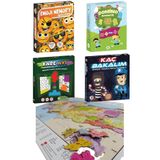 DSH Doğal Seramik Hamuru Ilkokul Ortaokul 5li Akıl Zeka Oyunları Seti-emoji Memory, Türkiye Puzzle, Domino Matematik..