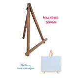 DSH Doğal Seramik Hamuru Mini Şövale, Masaüstü Şövale, Şövalye, Akrobat Şövale, Resim Ressam Sehpası Sehbası