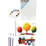 DSH Doğal Seramik Hamuru Resim Başlangıç Seti -büyük Tuval, 35 * 50 Cm Resim Defteri, Palet, Fırça-boyama Sanat Seti