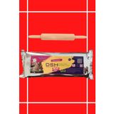DSH Doğal Seramik Hamuru Seramik Hamuru Başlangıç Seti - Ahşap Merdaneli (1000 Gr - 1kg Beyaz Renk Doğal Kil)