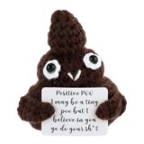 DSLSQD Positive Poo, 7,5 cm Mini Komik Pozitif Kaka Tığ İşi Sevimli Yün Komik Örme Pozitif Kaka Bebek Yeni Yıl Hediyesi Doğum Günü Hediyeleri Arkadaşlar Parti Dekorasyonu Teşvik Kahverengi