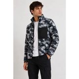 Dsnm Bizim Terzi Dsnm Gri Siyah Kamuflaj Polar 3 Cepli Tam Fermuarlı Silim Fit Antipilling Tüylenme Yapmaz Hava Geçirmez Soft Shell Polar - 3XL