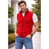 Dsnm Bizim Terzi Dsnm Kırmızı Polar Yelek 3 Cepli Tam Fermuarlı Slim Fit Antipilling Tüylenme Yapmaz Hava Geçirmeez Softshell Polar - 4XL