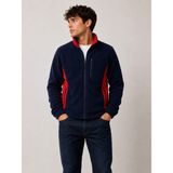 Dsnm Bizim Terzi Dsnm Lacivert Kırmızı Polar 3 Cepli Tam Fermuarlı Slim Fit Anti Pilling Tüylenmeyapmaz Hava Geçirmez Soft Shell Polar
