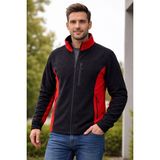 Dsnm Bizim Terzi Dsnm Siyah Kırmızı Polar 3 Cepli Tam Fermuarlı Slim Fit Antipilling Tüylenme Yapmaz Hava Geçirmez Soft Shellpolar - 2XL