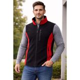 Dsnm Bizim Terzi Dsnm Siyah Kırmızı Polar Yelek 3 Cepli Tam Fermuarlı Slim Fit Anti Pilling Tüylenmeyapmaz Hava Geçirmez Soft Shell Polar - 5XL
