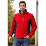 Dsnm Kırmızı Siyah Polar 3 Cepli Tam Fermuarlı Slim Fit Anti Pilling Tüylenme Yapmaz Hava Geçirmez Soft Shell Polar - 4XL