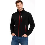 Dsnm Siyah Kırmızı Fermuarlı 3 Cepli Tam Fermuarlı Slim Fit Anti Pilling Tüylenme Yapmaz. Hava Geçirmez Soft Shell Polar - 6XL