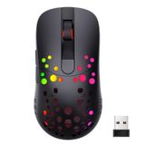 Dsoar Kablosuz RGB oyun faresi, 2,4 G kablosuz bağlantı, 6 programlanabilir düğme, yüksek hassasiyetli PixArt PMW3325 optik sensör ve profesyonel için 6 kademeli DPI 10000'e kadar ayarlanabilir