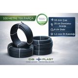 Dsplast - 16 mm 25 cm Delikli Damla Sulama Borusu 100 Metre – 2/4/8 L/h – 1,1 mm