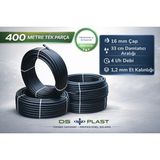 Dsplast - 16 mm 33 cm Delikli Damla Sulama Borusu 400 Metre – 2/4/8 L/h – 1,2 mm - 4 l/h