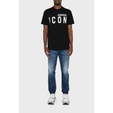 Dsquared2 Baskılı % 100 Pamuk Regular Fit Bisiklet Yaka T Shirt Erkek T Shirt S79GC0080 S23009 980 - Siyah
