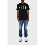 Dsquared2 Baskılı% 100 Pamuk Regular Fit Bisiklet Yaka T Shirt Erkek T SHİRT S79GC0080 S23009 980