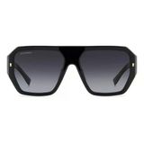Dsquared2 Erkek Güneş Gözlüğü - Geometrik Siyah Kemik Çerçeve Koyu Gri Aynalı Degrade Uv400 Cam %100 Uv Koruma D2 0128/S
