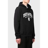 DSQUARED2 Erkek Kapüşonlu Sweatshirt, Pamuklu, Relaxed Fit, Siyah, S Beden