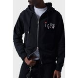 DSQUARED2 Erkek Siyah, Pamuklu Relaxed Fit, Kapüşonlu Fermuarlı Sweatshirt, S Beden