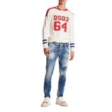 DSQUARED2 Erkek Streç Pamuklu Skinny Fit Jean, Lacivert, 52 Beden