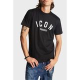 Dsquared2 Logo Baskılı Pamuk Regular Fit Bisiklet Yaka T Shirt Erkek T Shirt S79GC0089 S23009 900 - Siyah