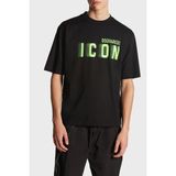 Dsquared2 Logolu % 100 Pamuk Bisiklet Yaka T Shirt Erkek T Shirt S79GC0081 S230099 71X - Siyah - XL