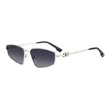 Dsquared2 Unisex Güneş Gözlüğü - Geometrik Gümüş Metal Çerçeve Koyu Gri Aynalı Degrade Uv400 Cam %100 Uv Koruma Icon 001
