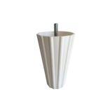 DSYapıAksesuar Armut Beyaz Plastik 12cm Ayak 8mm Vidalı Mobilya Koltuk ve Baza Ayağı(BEYAZ 12cm 8mm Vidalı)