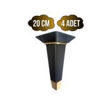 DSYapıAksesuar Irem Siyah Altın 20cm Plastik Ayak Mobilya Masa ve Dolap Ayağı(20cm)(SİYAH - ALTIN)(4 ADET)