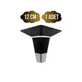 DSYapıAksesuar İrem Siyah Krom 12cm Plastik Ayak Mobilya Masa ve Dolap Ayağı(SİYAH KROM)(12CM)(1 ADET)