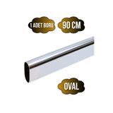 DSYapıAksesuar Metal Krom Oval Askı Borusu Mobilya Askı Borusu(METAL)(90CM)(KROM)(OVAL)(EN:15MM BOY:30MM)