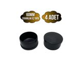 DSYapıAksesuar Yuvarlak Demir Profil İç Tapa Geçme Plastik Ayak Geçme Koruma Plastiği(60MM)(4 ADET)(SİYAH)
