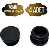 DSYapıAksesuar Yuvarlak Demir Profil Iç Tapa Geçme Plastik Ayak Geçme Koruma PLASTIĞI(70MM)(SİYAH) - Siyah - SİYAH - 4 ADET
