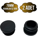DSYapıAksesuar Yuvarlak Demir Profil Iç Tapa Geçme Plastik Ayak Geçme Koruma PLASTIĞI(76MM)(SİYAH) - Siyah - SİYAH - 2 ADET
