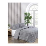 dt dejavu.teks Kapitoneli Çift Kişilik Desenli Pike - Yatak Örtüsü Takımı 200x230 cm - 2 Adet Yastık Kılıflı
