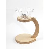 Dtabliss V60 Filtre Kahve Demleme Set Cam Dripper / Pour Over Ahşap Stand Cam Seti V2