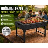 DtaGas Katlanabilir Ayaklı Profesyonel Mangal, Çelik Gövdeli, 3 kg, Bahçe ve Piknik İçin Dayanıklı