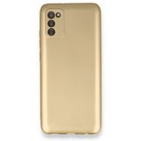 Dtech Samsung Galaxy A02S Uyumlu Kılıf Yumuşak Dokulu Silikon Gold