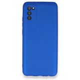 Dtech Samsung Galaxy A02S Uyumlu Kılıf Yumuşak Dokulu Silikon Mavi