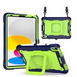 Dteck iPad 10. Nesil 10.9 inç 2022 için Çocuk Kılıfı, Ağır Hizmet Hibrit Darbeye Dayanıklı 360° Dönebilen Destek Çubuğu Çizilmez Dayanıklı Koruyucu Kılıf Kalem Tutacağı Omuz Askılı Kılıf,