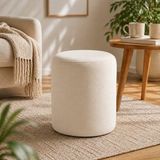 Dtm Home Silindir Puf | Modern Kumaş Puf Koltuk, Oturma Pufu, Dekoratif Salon ve Yatak Odası Pufu - Bej